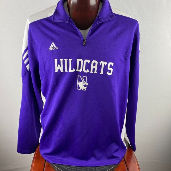 Northwestern Wildcats Adidas Climalite Shirt Mens 1/4 Zip Sports Fan Apparel 2XL - Picture 1 of 11